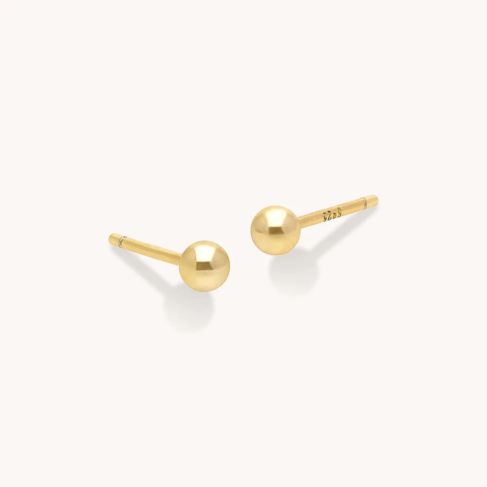 18k Vermeil 3mm Bubble Studs