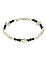 Signature Cross Gold Bliss Pattern 2.5mm Bead Bracelet - Matte Onyx