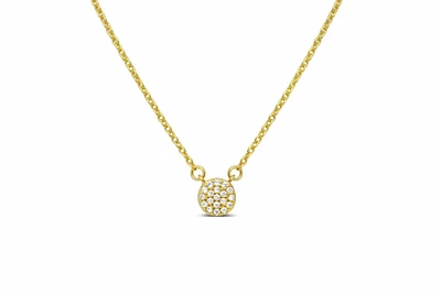 Itty Bitty Pretties - Mini Pave Disk Gold Necklace