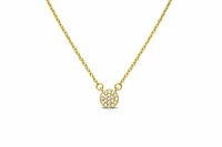 Itty Bitty Pretties - Mini Pave Disk Gold Necklace