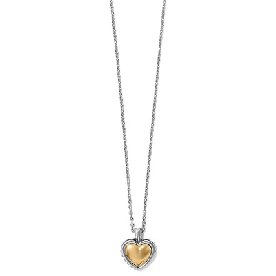 Pretty Tough Bold Heart Petite 2 Tone Necklace