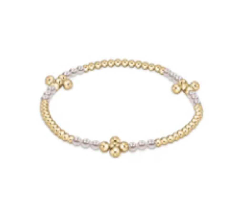 Signature Cross Gold Bliss Pattern 2.5mm Bead Bracelet