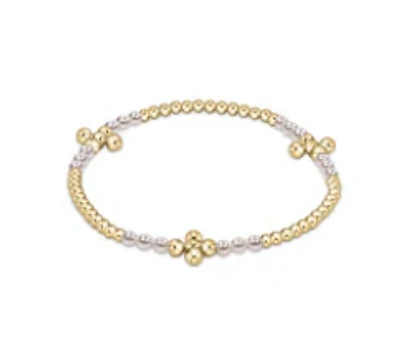 Signature Cross Gold Bliss Pattern 2.5mm Bead Bracelet