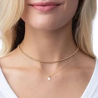 16" Necklace Gold - Signature Cross Gold Charm