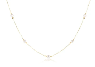 15" Choker Simplicity Chain Gold - 4mm Pearl