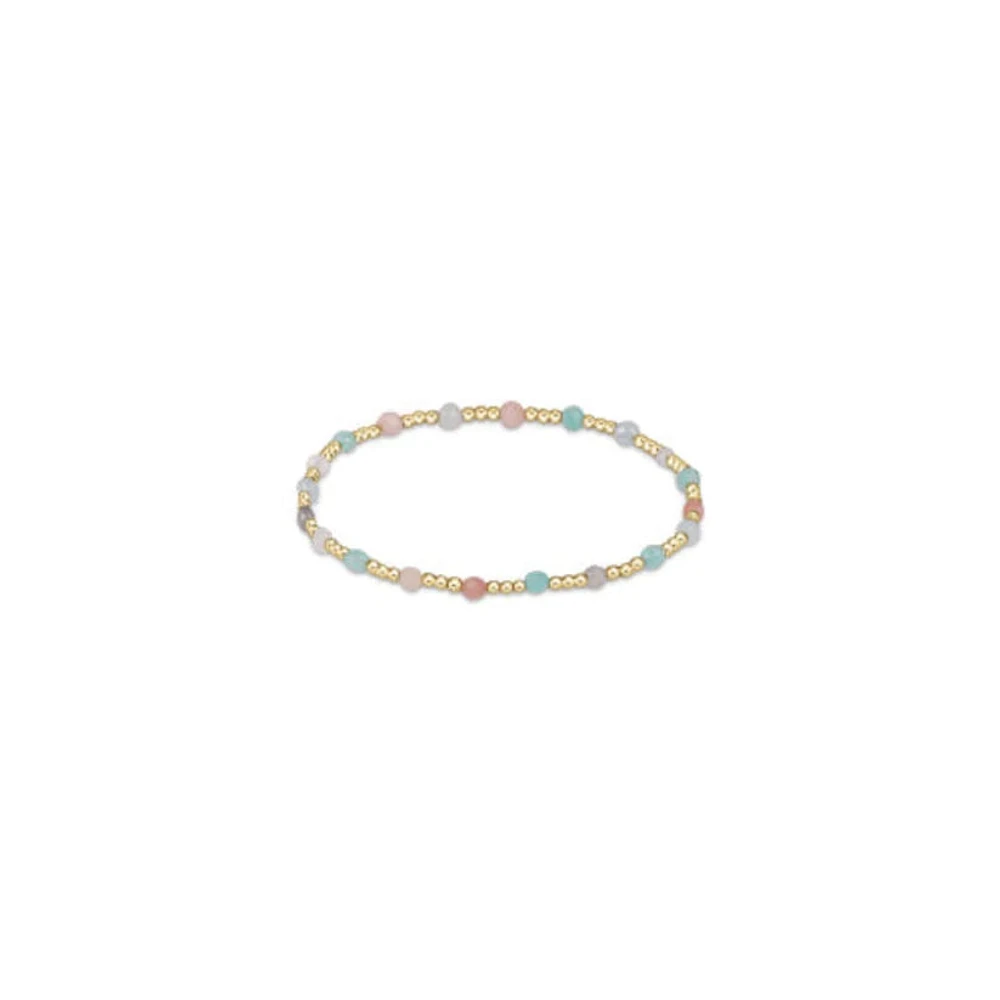 Gemstone Gold Sincerity Pattern 3mm Bead Bracelet