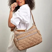 Triple Zip Shoulder Bag - Meadowlark Tan