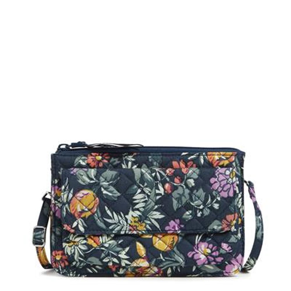 RFID Wallet Crossbody - Fresh-Cut Floral Green