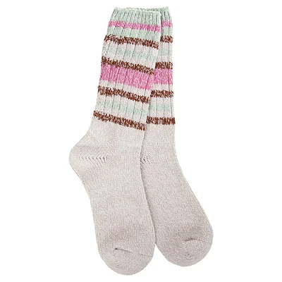 Ragg Crew Socks - Mushroom Stripe