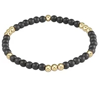 Worthy Pattern 3mm Bead Bracelet - Hematite