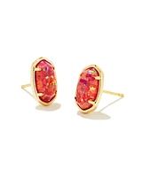 Grayson Stone Stud Earrings Gold - Berry Kyocera Opal