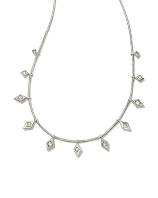 Kinsley Strand Necklace Silver - White Crystal