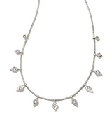 Kinsley Strand Necklace Silver - White Crystal