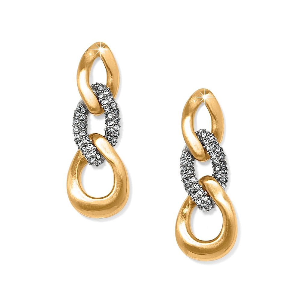 Cleo Pave Link Post Drop Earrings