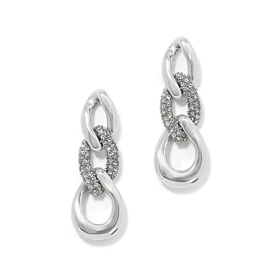 Cleo Pave Link Post Drop Earrings