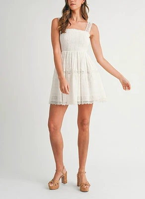 Annabelle Smocked Lace Dress