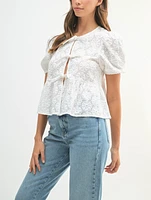 Claire Babydoll Front Tie Top