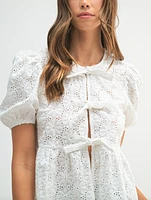 Claire Babydoll Front Tie Top