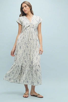 Esther Floral Cinched Midi Dress