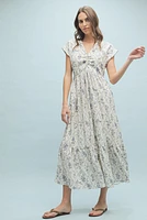 Esther Floral Cinched Midi Dress
