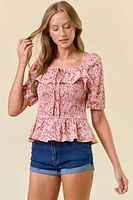 Margot Floral Smocked Top