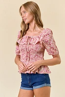 Margot Floral Smocked Top