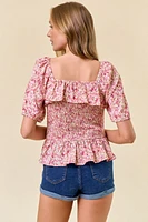 Margot Floral Smocked Top