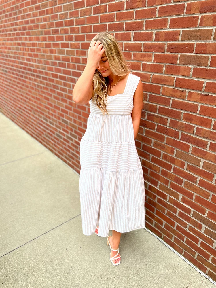 Newport Striped Midi Dress