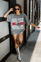 Ohio State Oversized All-Over Rhinestone Short Sleeve Tee