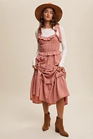 Rosette Tiered Smocked Midi Dress