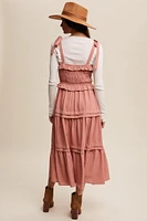 Rosette Tiered Smocked Midi Dress