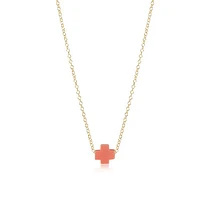 16" Necklace Gold - Signature Cross Small
