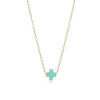16" Necklace Gold - Signature Cross Small