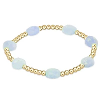 Admire Gold 3mm Bead Bracelet - Aquamarine