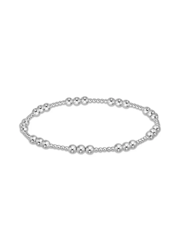 Classic Joy Pattern Sterling 4mm Bead Bracelet