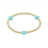 egirl Signature Cross Gold Pattern 3mm Bead Bracelet