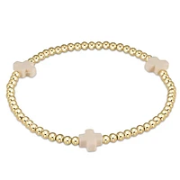 egirl Signature Cross Gold Pattern 3mm Bead Bracelet