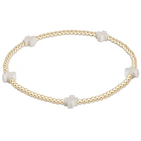 Signature Cross Small Gold Pattern 2mm Bead Bracelet
