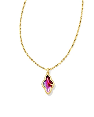 Framed Abbie Short Pendant Necklace - Light Burgundy Illusion