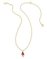 Framed Abbie Short Pendant Necklace - Light Burgundy Illusion