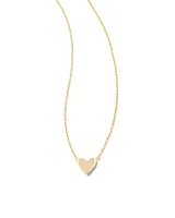 Framed Ari Heart Short Pendant Necklace Gold - Iridescent Drusy