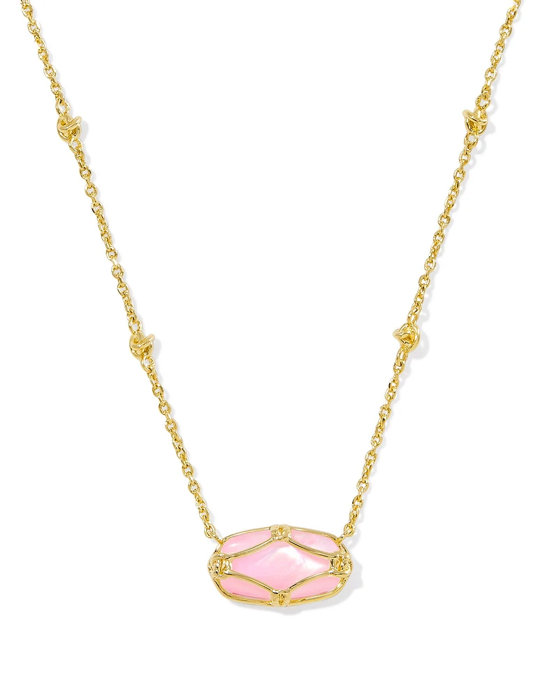 Elisa Lattice Frame Short Pendant Necklace