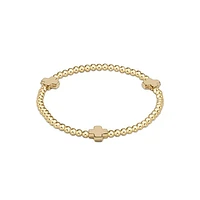 egirl Signature Cross Gold Pattern 3mm Bead Bracelet