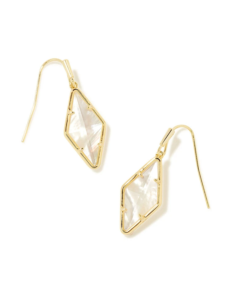 Kinsley Drop Earrings Gold - Ivory Mother Of Pearl