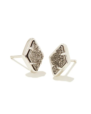 Kinsley Stud Earrings Silver - Platinum Drusy