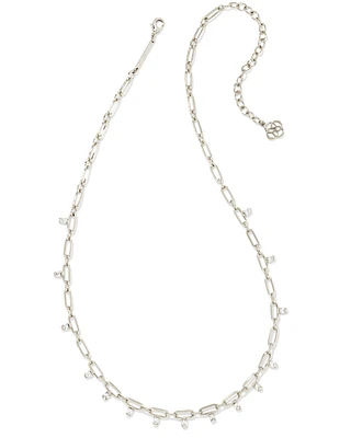 Murphy Crystal Chain Necklace Silver - White Crystal