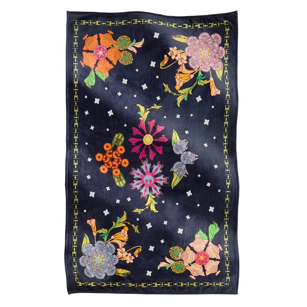 Plush Throw Blanket : Power the Force Floral