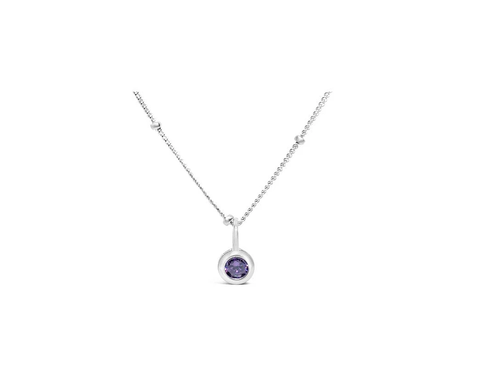 February Birthstone Necklace Silver