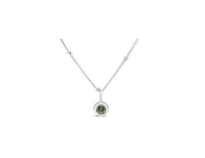 August Birthstone Necklace - Silver