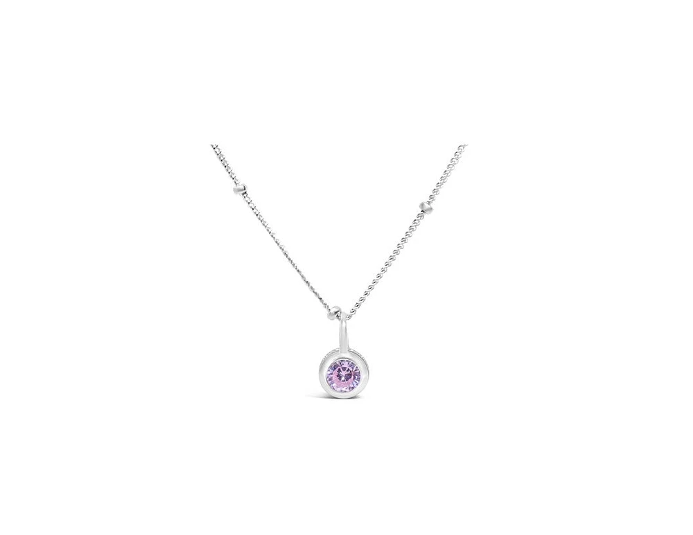 October Birthstone Necklace - Silver